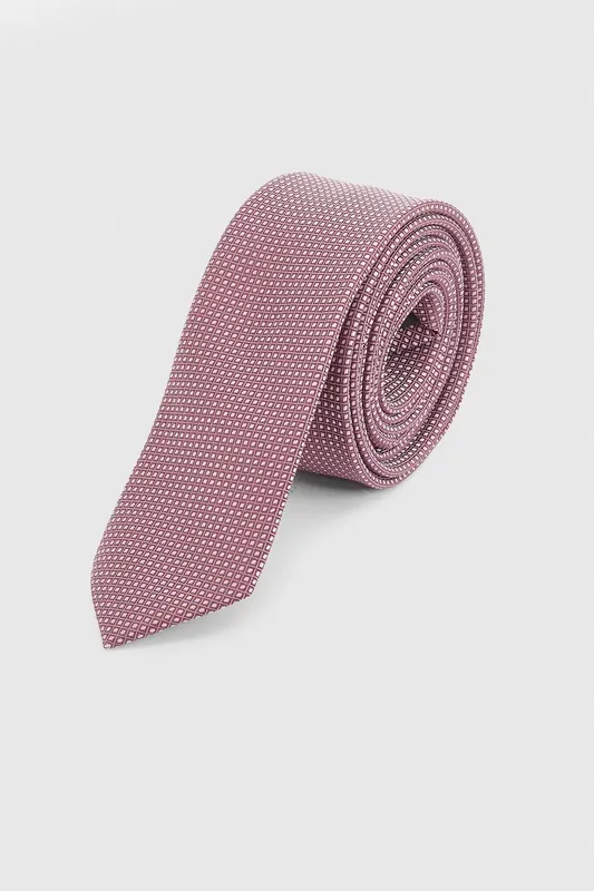 Burton Men's Burgundy Textured Tie - Burgundy