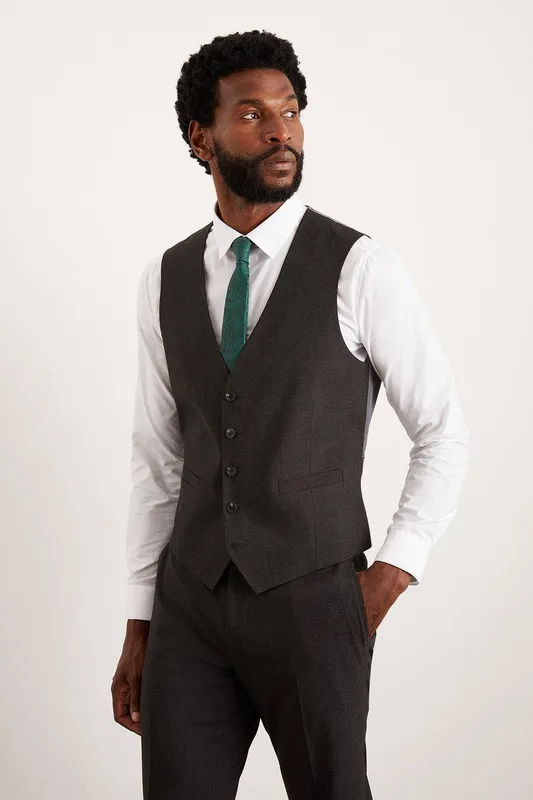 Burton Men's Charcoal Essential Waistcoat Size: Small - Charcoal