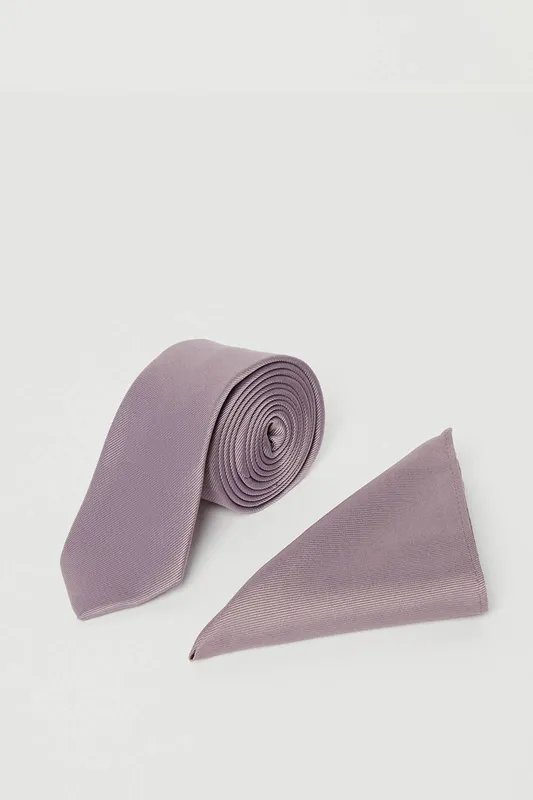 Burton Men's Dusty Mauve Tie & Pocket Square Dusty Mauve female