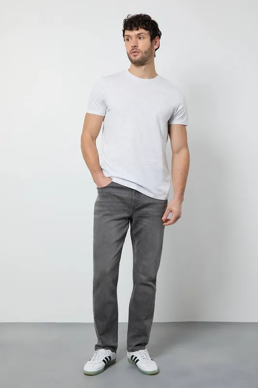 Burton Men's Grey Stretch Straight Fit Jeans Size: 34S Grey 34S