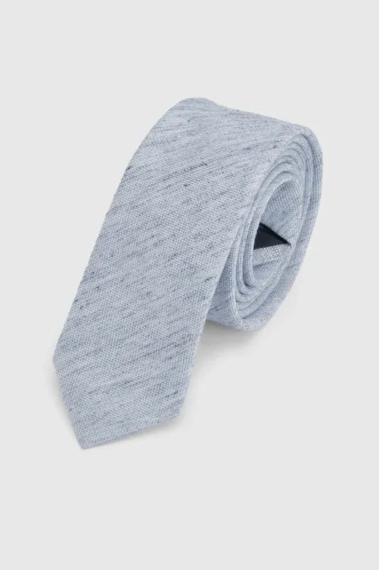 Burton Men's Light Blue Tweed Look Tie - Light Blue