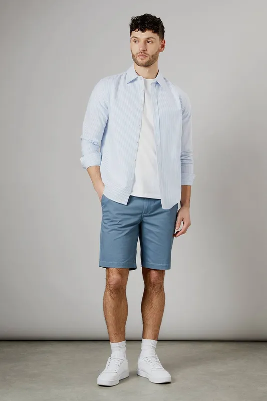 Burton Men's Mid Blue Classic Chino Short Size: 32 - Mid Blue