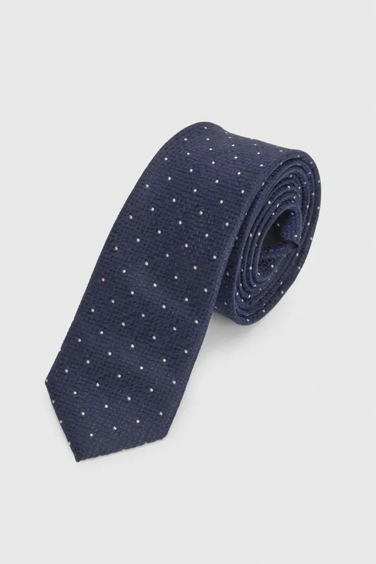 Burton Men's Navy Polka Dot Tie - Navy