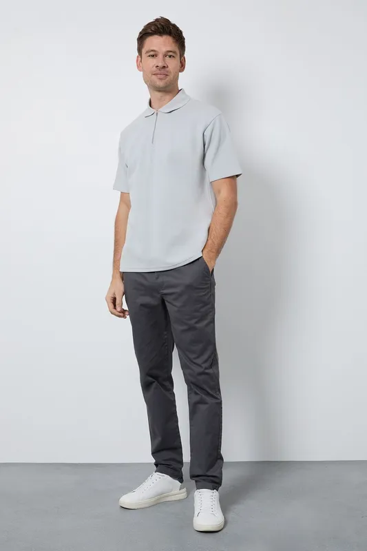 Burton Men's Slim Fit Chino Trousers in Charcoal Size: 32R Charcoal 32R
