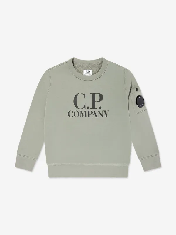 C.P. Company Boys Logo Sweatshirt in Green