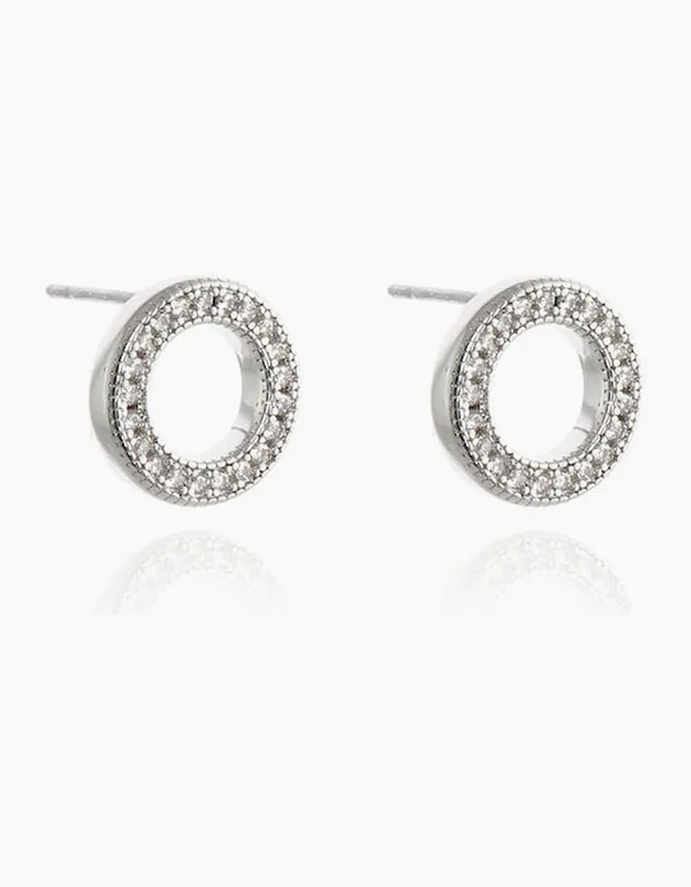 Women's Cachet London Halo Silver Earrings - Silver/Silver