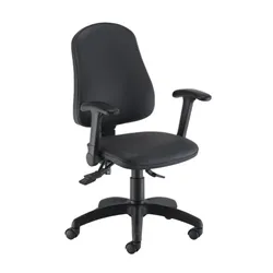 Calypso Ergo 2 Lever Office Chair Lumbar Pump Folding Arms Black PU
