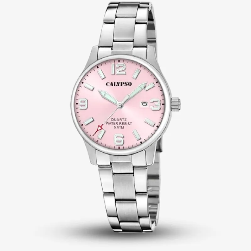 Calypso Women's Stainless Steel Watch K5861 in Pink - Pink