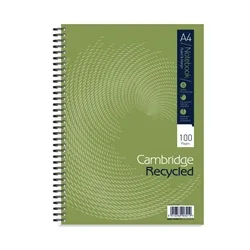 Cambridge Ruled Recycled Wirebound Notebook 100 Pages A4 (5 Pack)