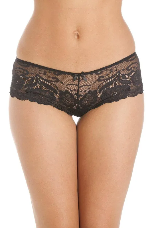 Camille Women's Two Pack Floral Lace Boxershort in Black Size: 14 Black 14