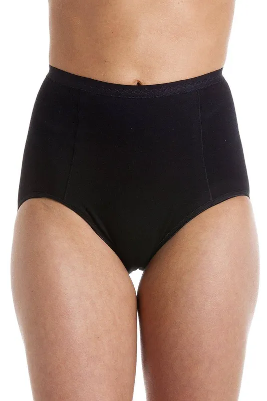 Camille Women's Two Pack High Waist Control Briefs in Black Size: 20 Black 20