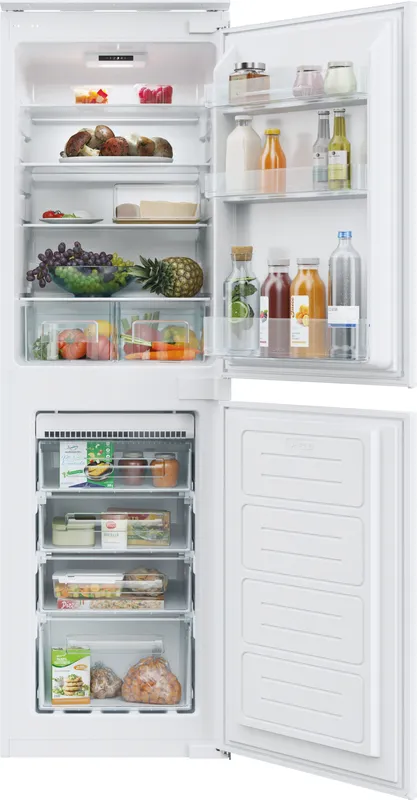 Candy CB50N518EK 177cm 50/50 Integrated Total No Frost Fridge Freezer with Sliding Door Hinge - White - E Rated, White