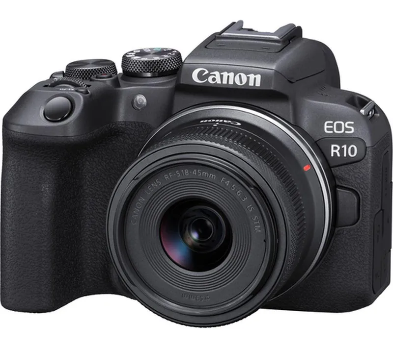 Canon Eos R10 Mirrorless Camera with RF-S 18-45 mm f/4.5-6.3 IS Stm Lens, Black