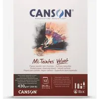 Canson Mi-Teintes Velvet Pad - Charcoal Black - 430gsm - 12 sheets - 24 x 32cm