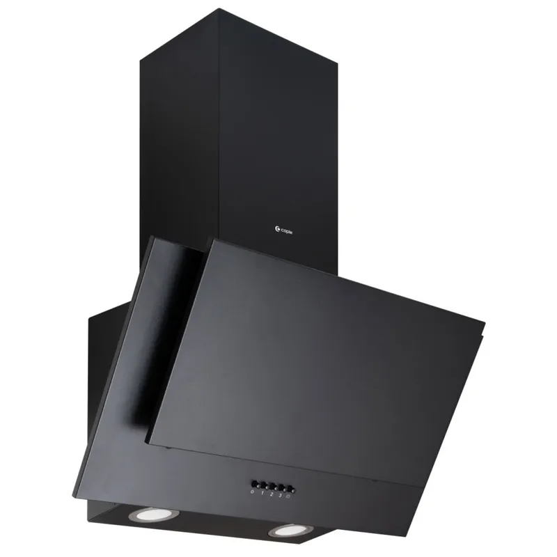 Caple AH600BK 60cm Angled Chimney Hood - Black