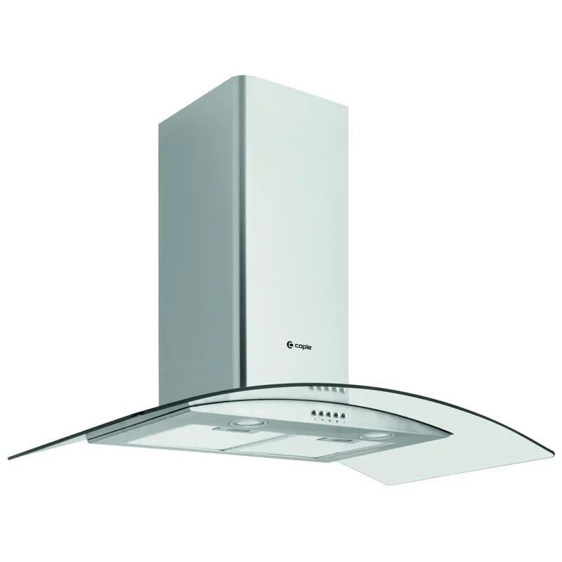 Caple CGC911SS 90cm Curved Glass Chimney Hood - Stainless Steel