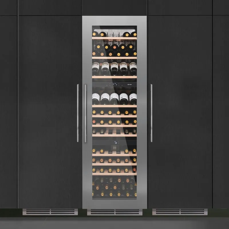 Caple WC1792 179cm Integrated In Column Triple Zone Wine Cooler - Stainless Steel