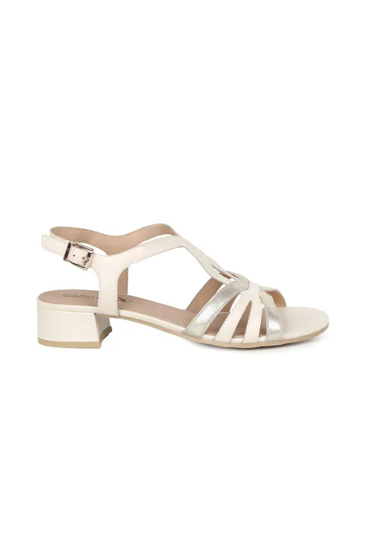 Caprice Women's 'Compass' Strappy Sandals in Off-White Size: 7 Off-White 7