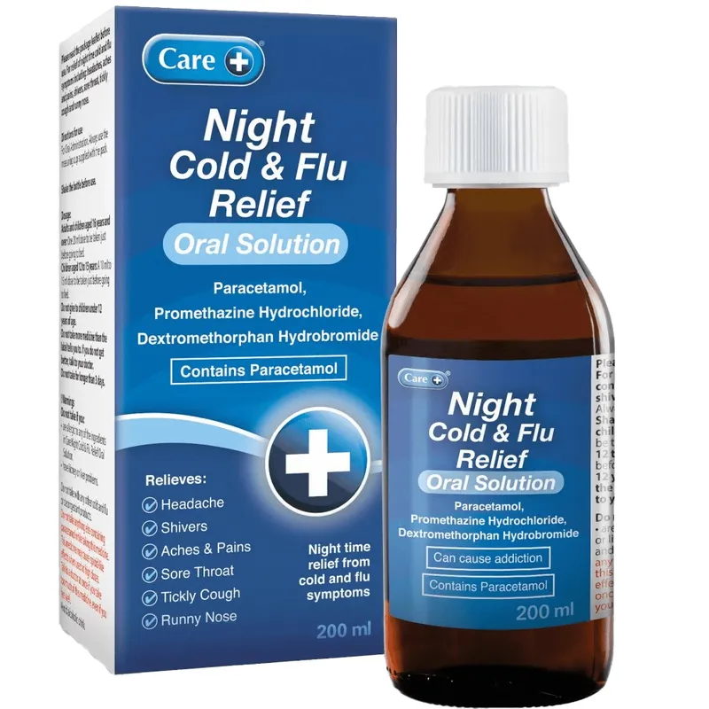 Care+ Night Cold & Flu Relief Oral Solution 200ml