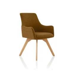 Carmen Bespoke Copper Fabric Wooden Leg Chair