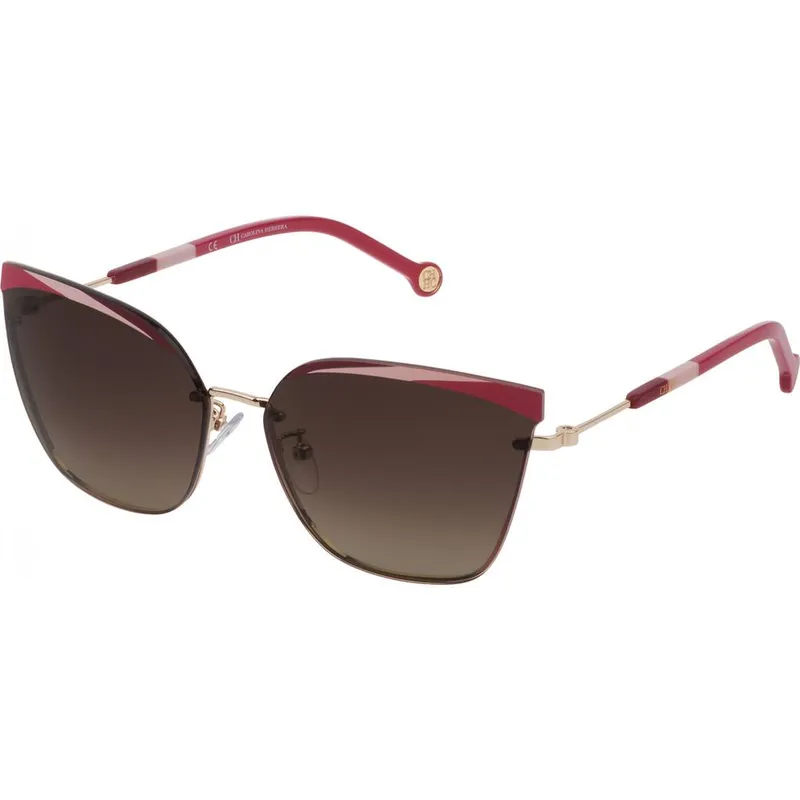 Carolina Herrera Unisex SHE147-640H33 Sunglasses in Gold - Gold