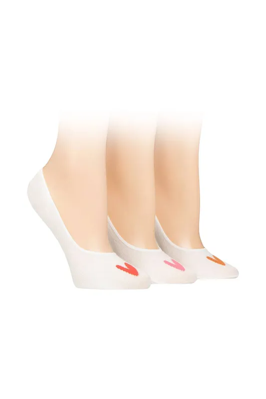 Caroline Gardner Women's 3 Pair Casual Shoe Liner Socks in White Size: 4-8 White 4-8