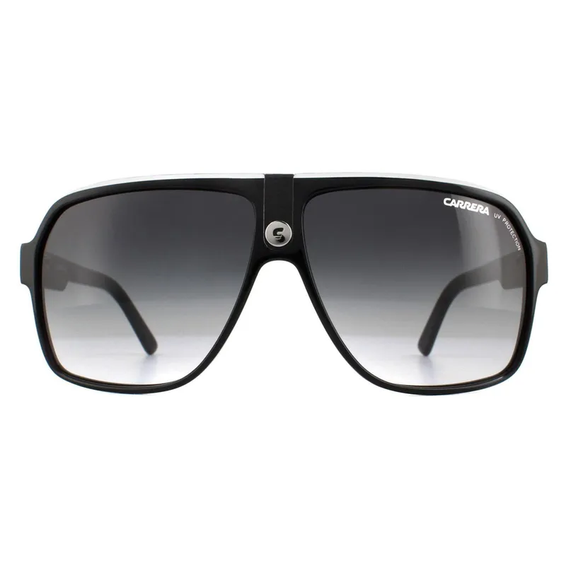 Carrera Unisex Aviator Black & White Grey Gradient Sunglasses - Black