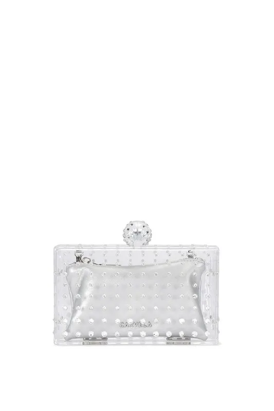 Carvela Women's 'Cristallo Clutch' Bag in Silver - Silver