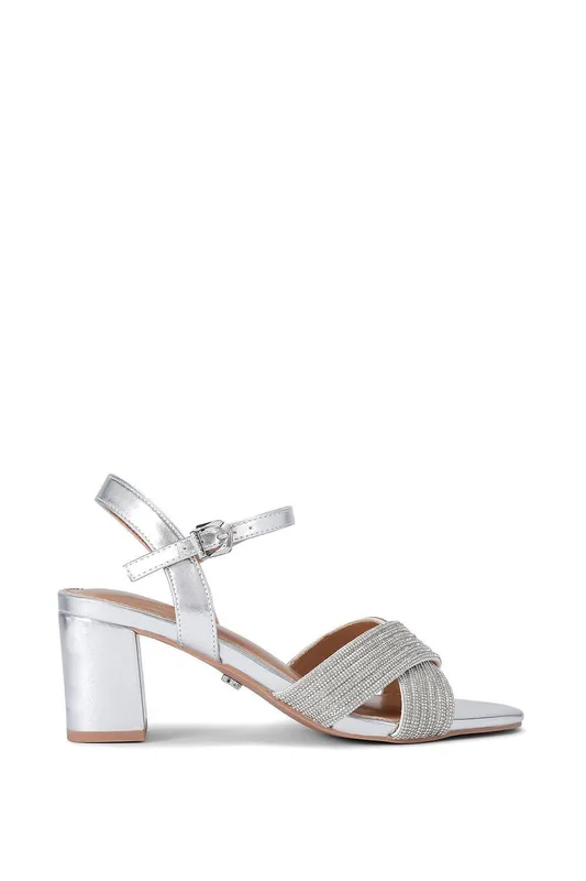 Carvela Women's 'Divine Block' Heels in Silver Size: 3 Silver