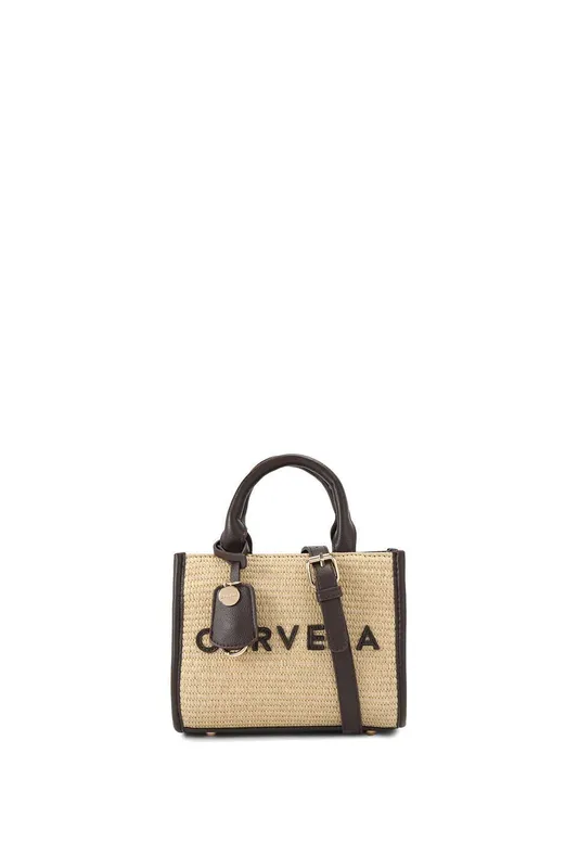 Carvela Women's 'Frame Raffia Micro' Bag in Beige Beige