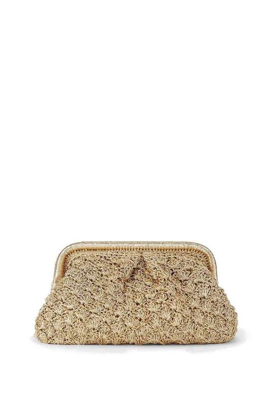 Carvela Women's 'Gabriella Clutch' Silk Blend Bag in Gold Gold One Size