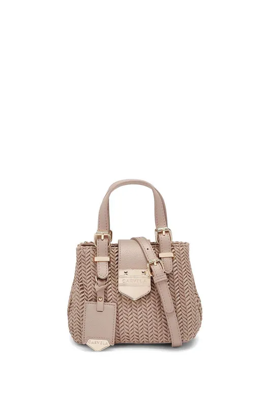 Carvela Women's 'Maria Micro Weave' Bag in Taupe Taupe