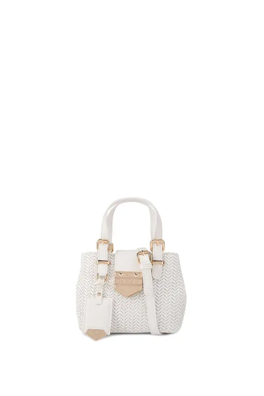 Carvela Women's 'Maria Micro Weave' Bag in White - White