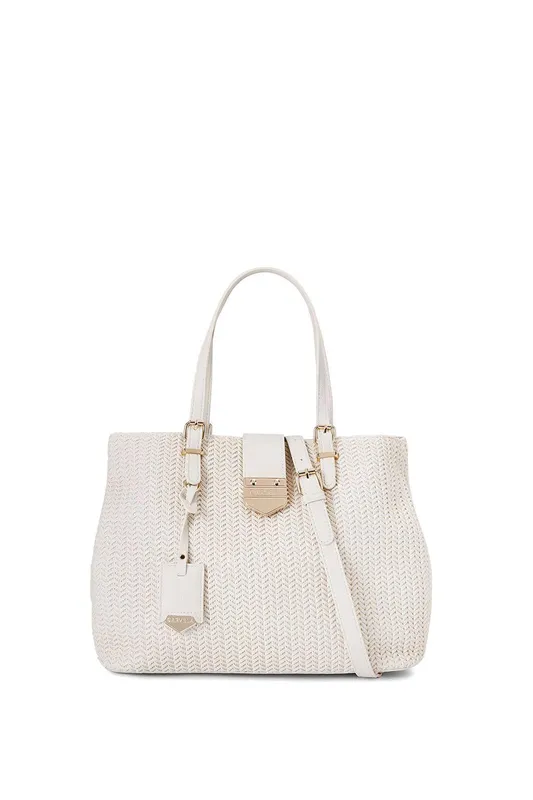 Carvela Women's 'Maria Midi Weave' Bag in Cream Cream
