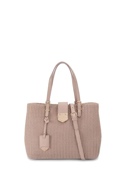 Carvela Women's 'Maria Midi Weave' Bag in Taupe Taupe