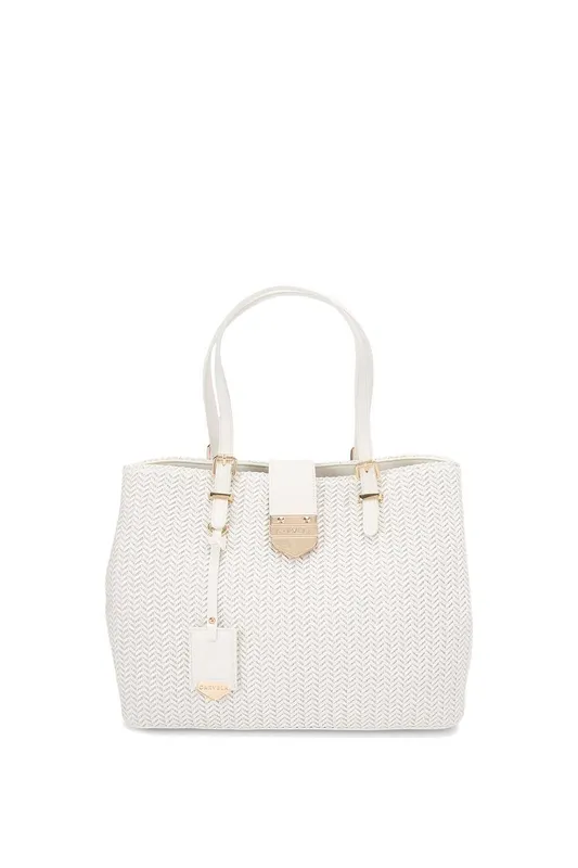 Carvela Women's 'Maria Midi Weave' Bag in White - White