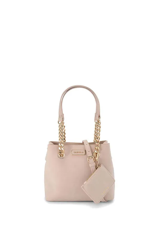 Carvela Women's 'Mini Cammie 3' Suedette Bag in Pale Pink - Pale Pink