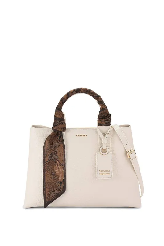Carvela Women's 'Nina Tote' Leather Bag in Cream - Cream