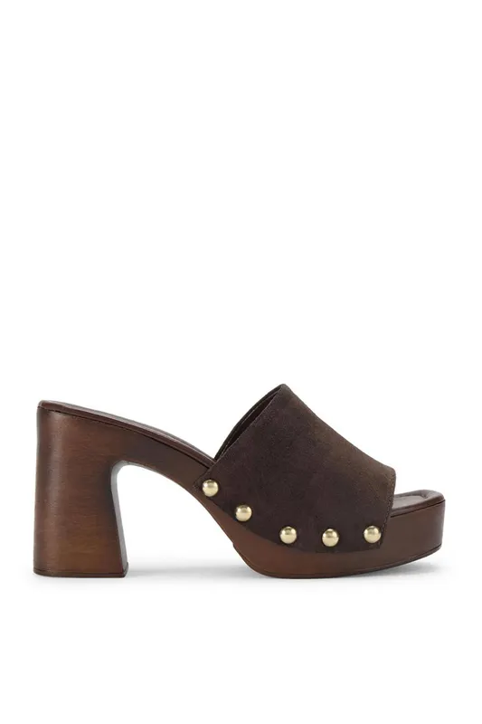 Carvela Women's 'Novella Mule' Suede Heels in Brown Size: 4 Brown 4