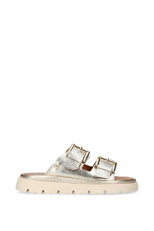 Carvela Women's 'Pavilion' Leather Sandals in Gold Size: 4 Gold
