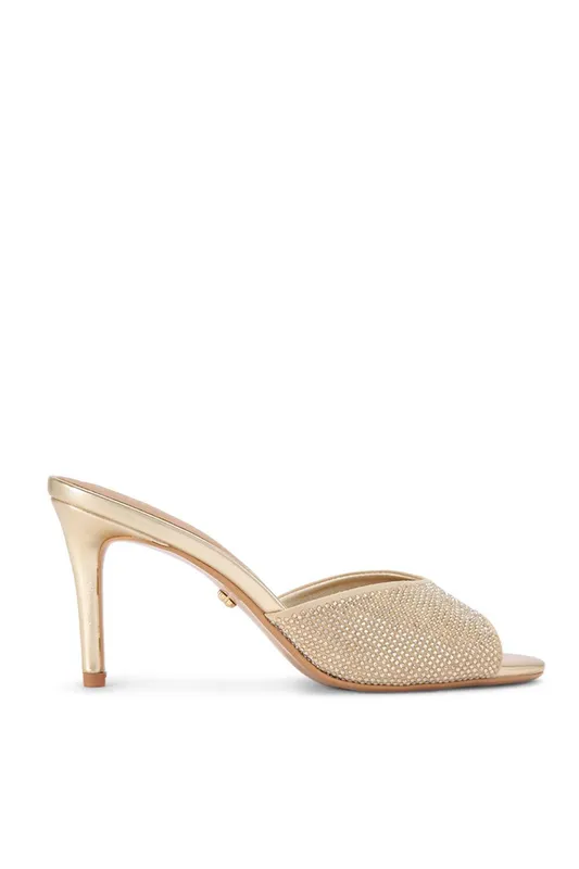 Carvela Women's 'Silvia Mule' Fabric Heels in Gold Size: 5 - Gold