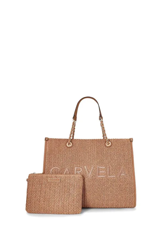 Carvela Women's 'Sorrento Raffia Tote' Bag in Tan - Tan