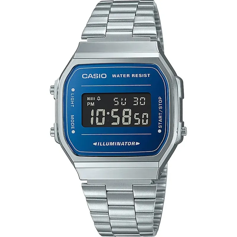 Casio Collection Vintage Unisex'S Silver Watch A168wem-2bef Stainless Steel - One Size