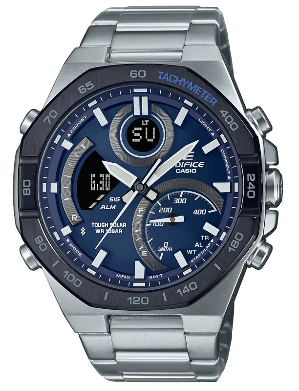 Casio Edifice Mens Silver Watch Ecb-950db-2aef Stainless Steel - One Size