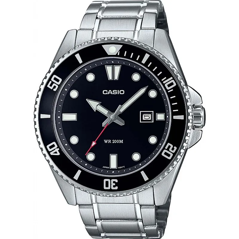 Casio Mens Diver Black & Silver Watch Mdv-107D-1A1VEF