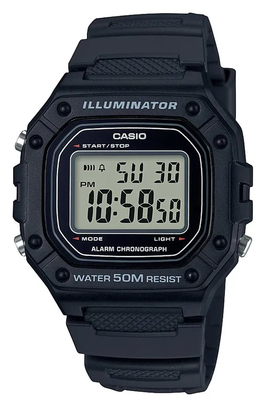 Casio Mens Vintage Rubber Watch W-218H-1AVEF