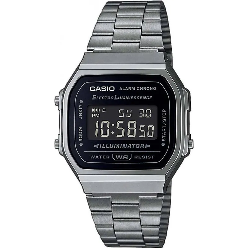 Casio Unisex A168WEGG-1BEF Collection 36mm Quartz Watch in Dark Grey - Dark Grey - Size: One Size