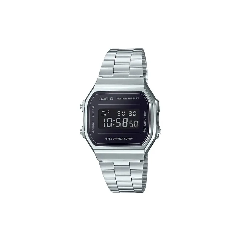 Casio Unisex A168WEM-1EF Vintage 36mm Quartz Watch in Silver - Silver - Size: One Size
