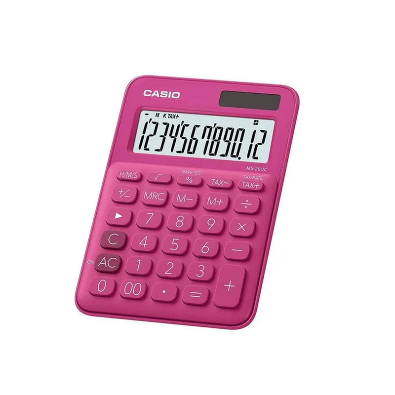 Casio Unisex Calculator MS-20UC-RD in Pink Pink One Size female