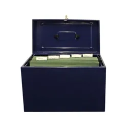 Cathedral Metal File Box Foolscap Blue - Hobl
